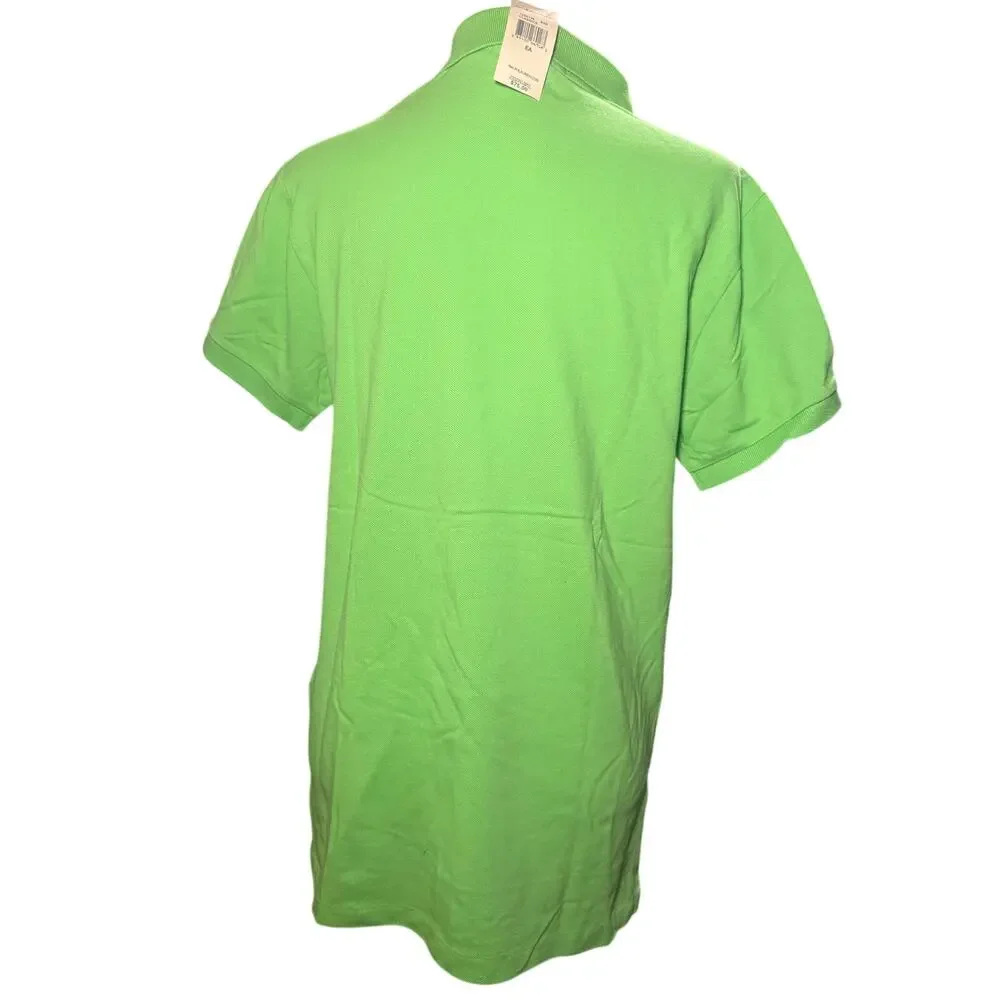 Polo Ralph Lauren Lime Green Polo Shirt, Purple Pony, Custom Fit, Men Small, NWT